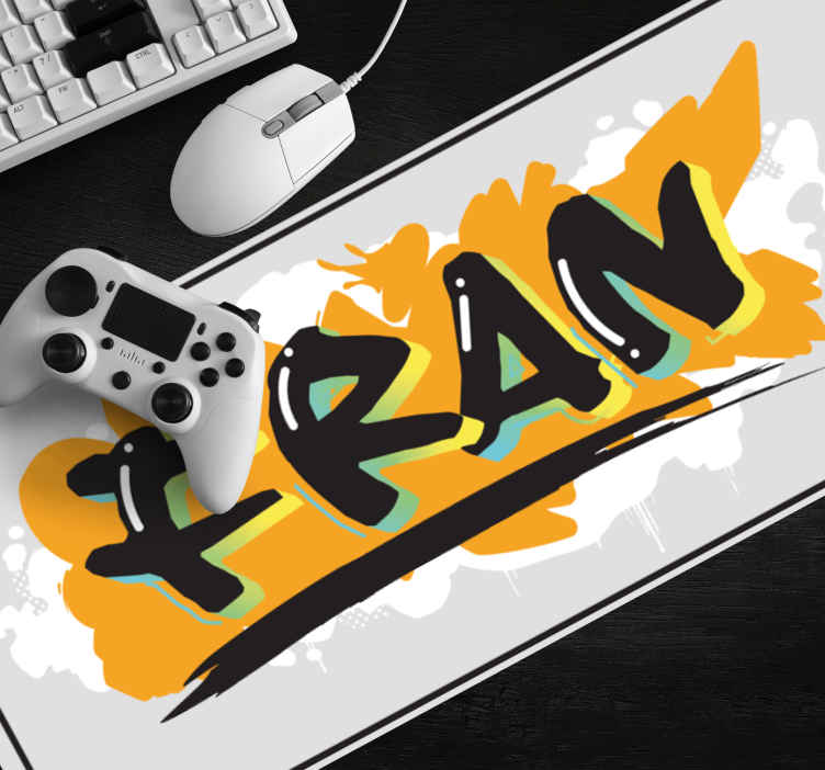 Tappetino per mouse con nome Graffiti colorati in stile urbano