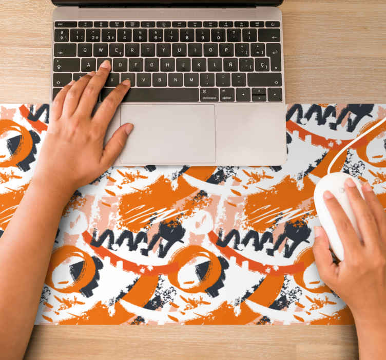 Mouse pad de modele și texturi forme abstracte portocalii - TenStickers