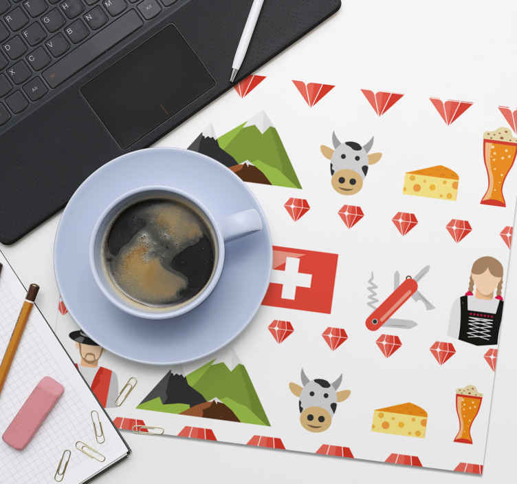 Amo la svizzera più tappetini per il mouse - TenStickers