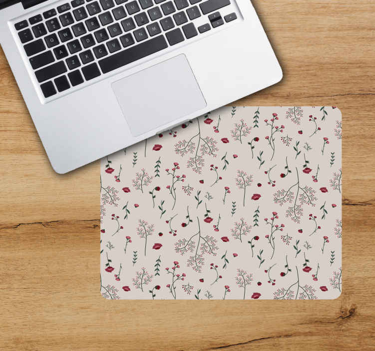 Mouse pad patterns floral design overlay - TenStickers