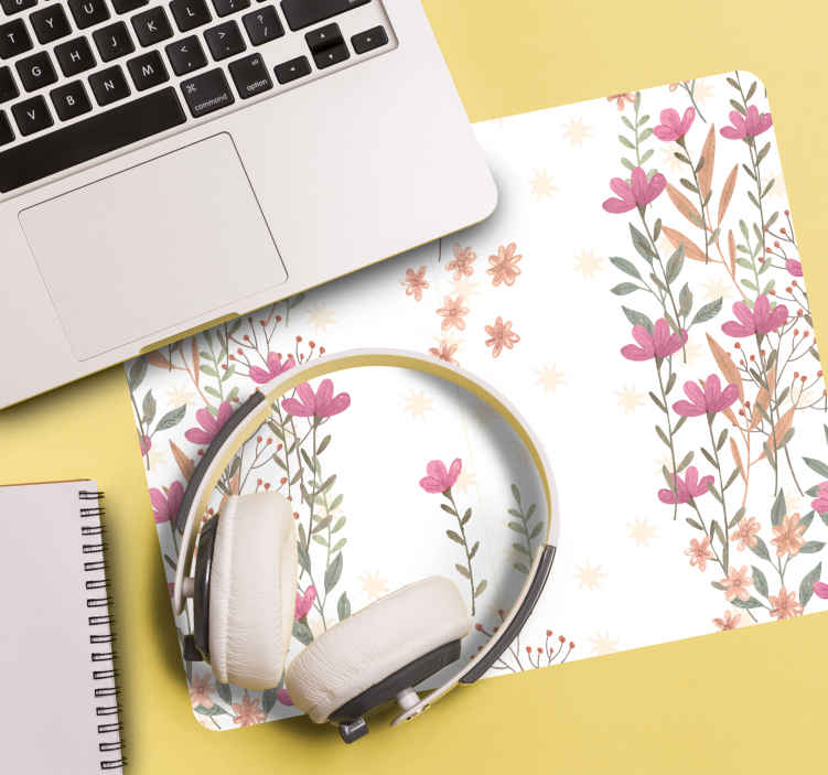 Botaniske høje blomster flere musemåtter - TenStickers