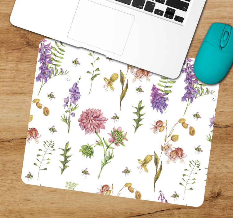 Modernus pelės kilimėlis gėlių botaniniais raštais - „Tenstickers“