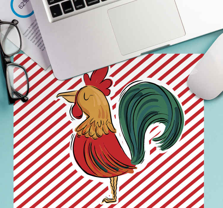 Mouse pad originale Disegno di gallo colorato originale