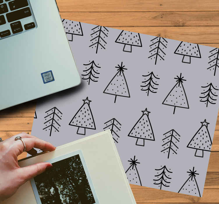 Christmas mouse pad stylish festive trees - TenStickers