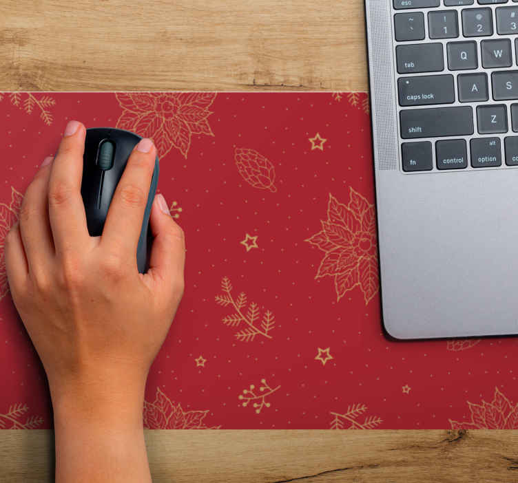 Mouse pad navidad estampado floral festivo - TenVinilo