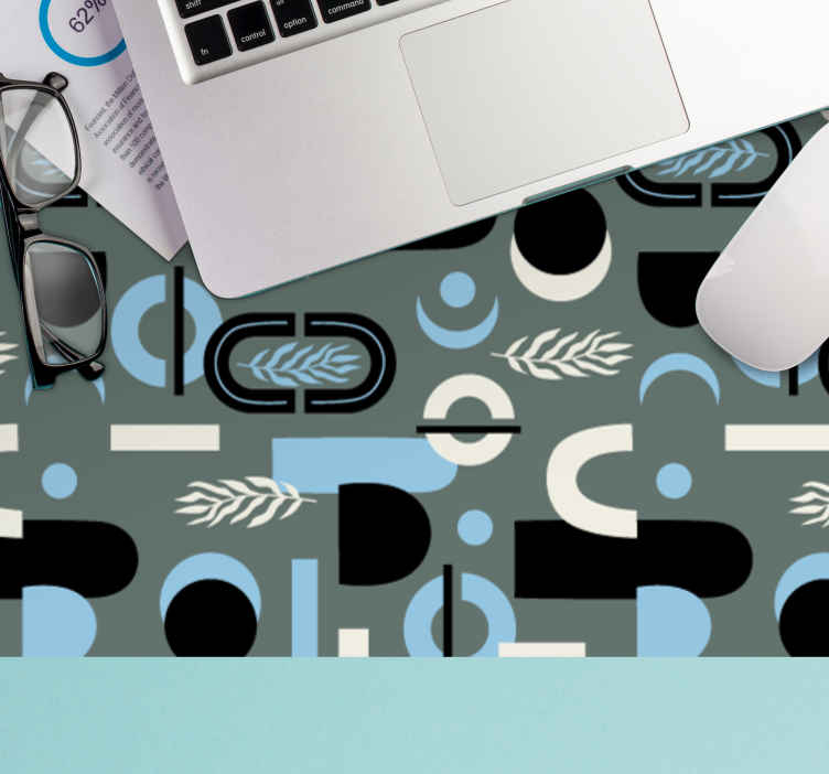 Podkładka pod mysz z wzorami liściaste geometrie - TenStickers