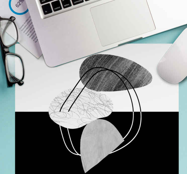 Astrazione di pietra in bianco e nero più tappetino per il mouse