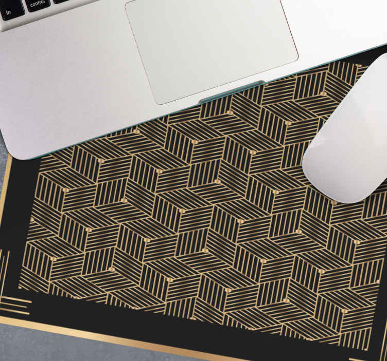 Kultainen geometrinen deco -kuvio Alkuperäinen hiirimatto - Tenstickers