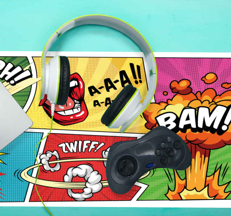 Mouse pad pentru gaming artă cu explozie comică - TenStickers