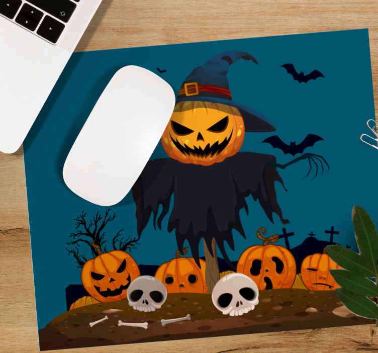 Spooky Pumpkin Scarecrow mousepad - TenStickers