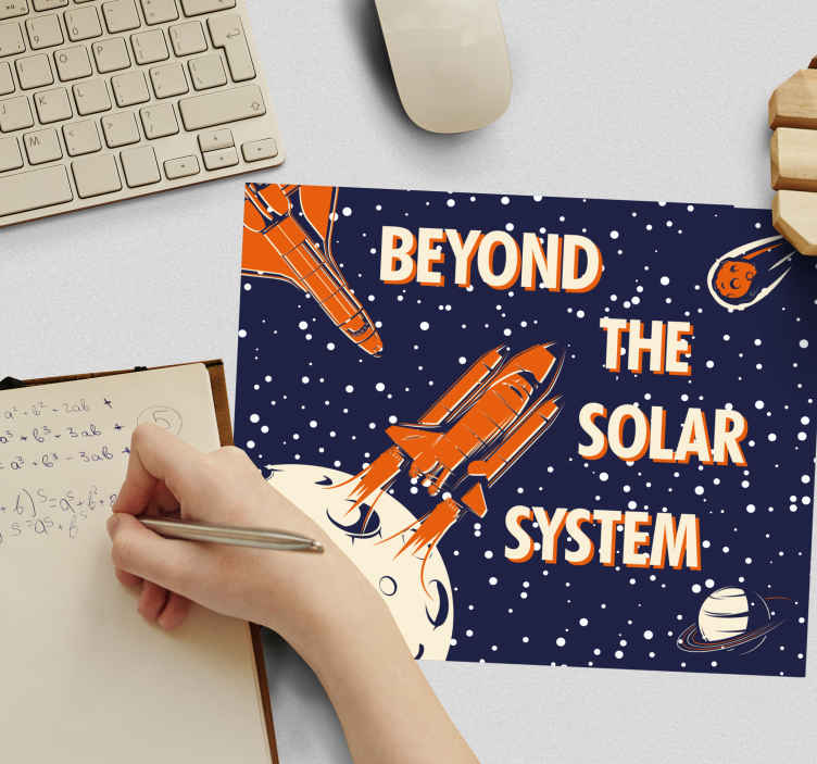 Beyond The Solar System Retro Poster Design Original Mousepad - TenStickers