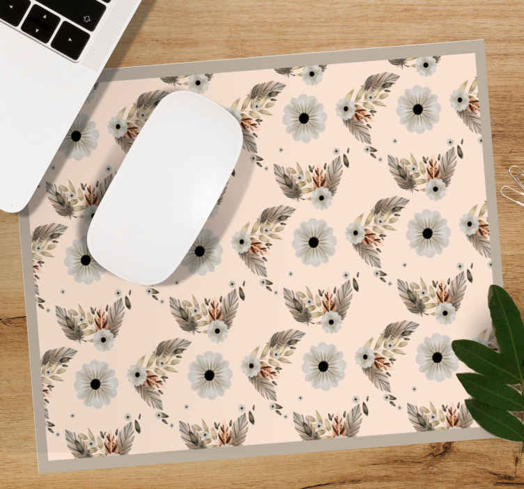 Mouse pad patterns floral leaf design - TenStickers
