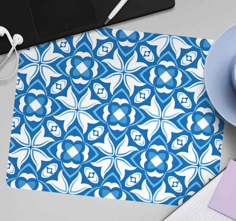 Mouse pad de modele și texturi motif floral albastru - TenStickers
