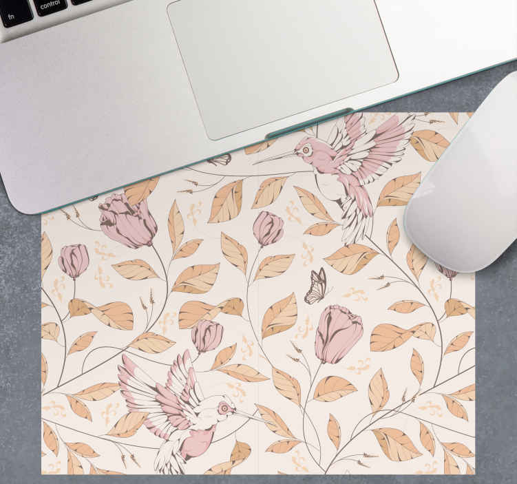 Mouse pad patterns floral bird design - TenStickers