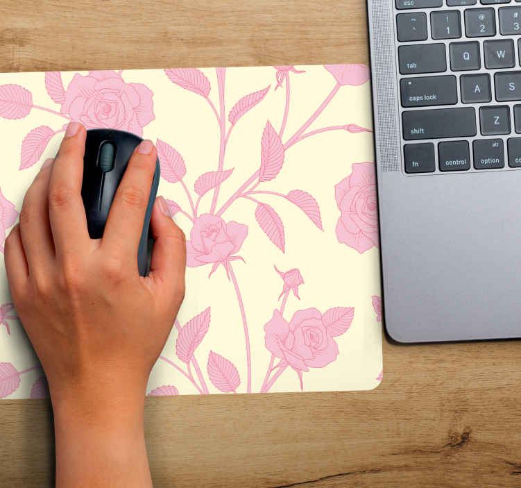 Tapis de souris motif fleurs roses - TenStickers