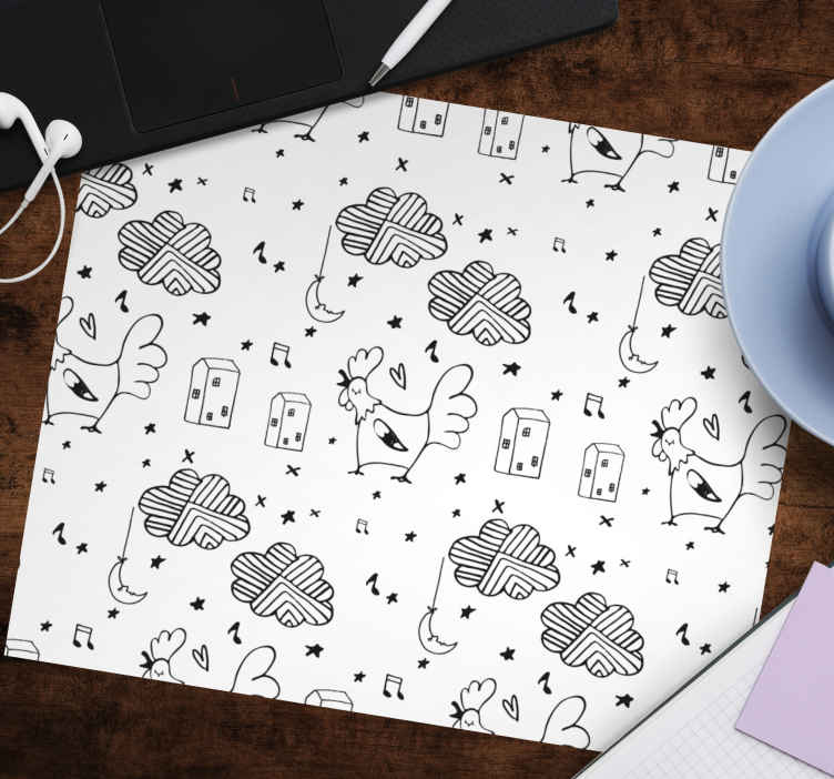 Mouse pad patterns with charming black designs - TenStickers