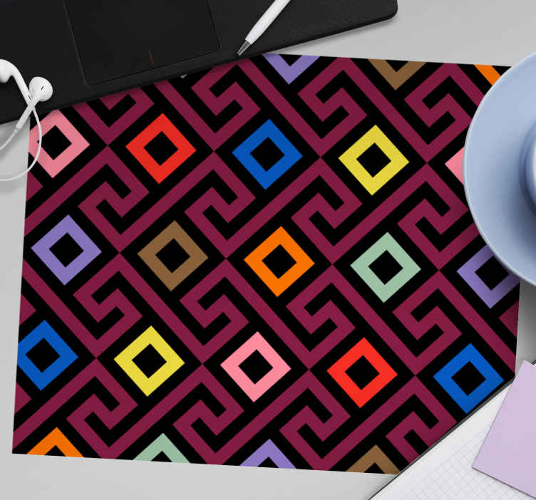 Colorful geometric labyrinth  original mouse pad - TenStickers