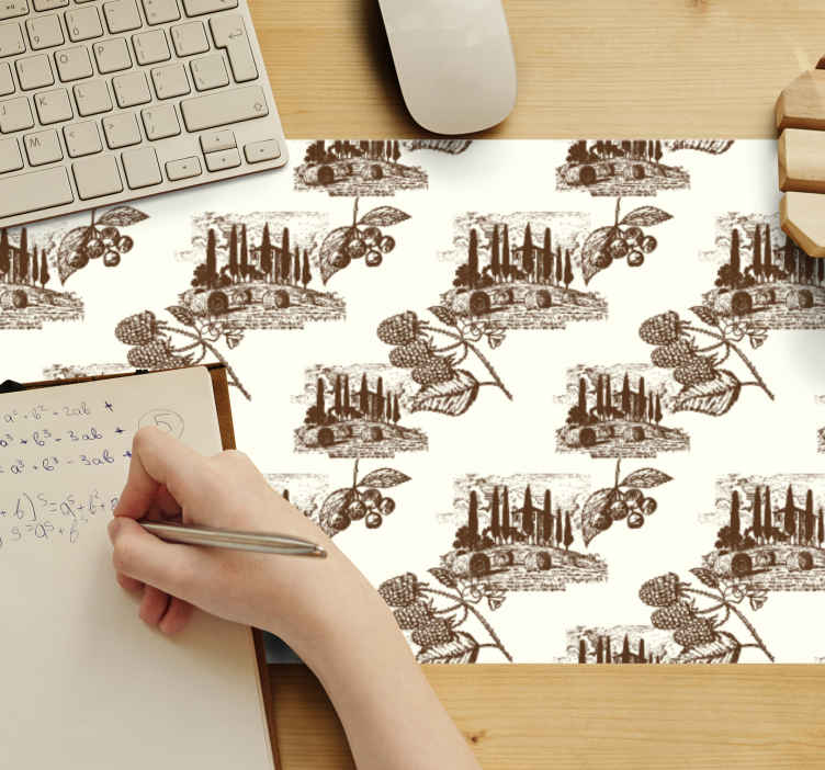Tapis de souris motif paysage italien vintage - TenStickers