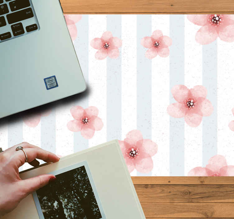 Musematte tekstur med blomstrete striper - Tenstickers