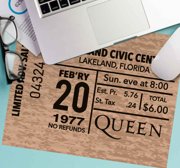 Mouse pad quotes vintage event ticket - TenStickers