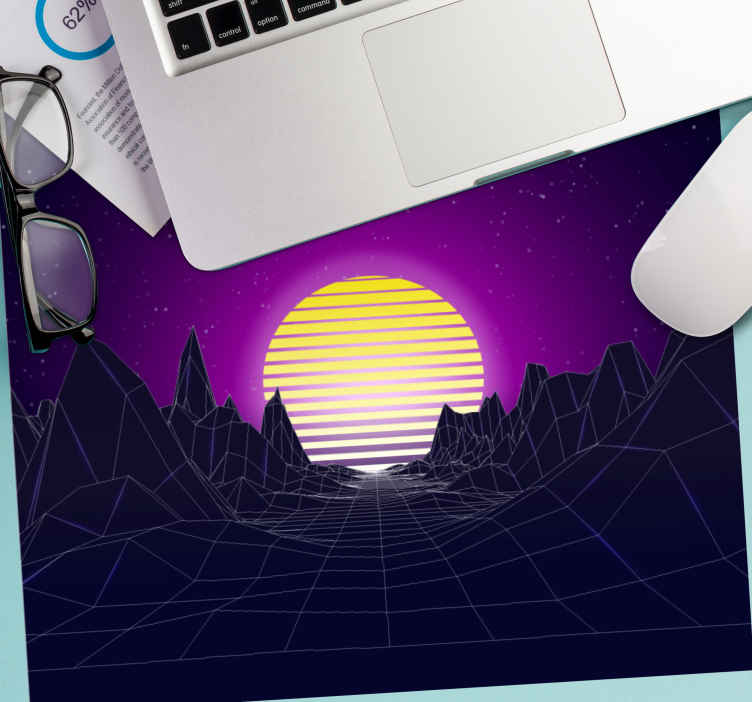 Geometrinen auringonlaskumaisema alkuperäinen hiirimatto - Tenstickers