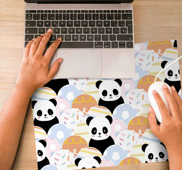 Mouse pad anime patrón de panda lindos - TenVinilo