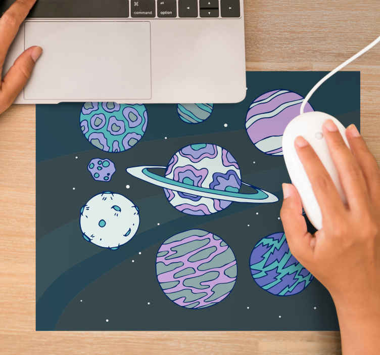 Mouse pad pentru gaming design planet colorat - TenStickers