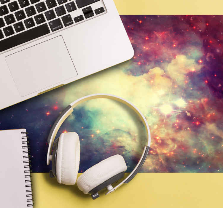 Mouse pad mapamundi patrón de nebulosa cósmica - TenVinilo