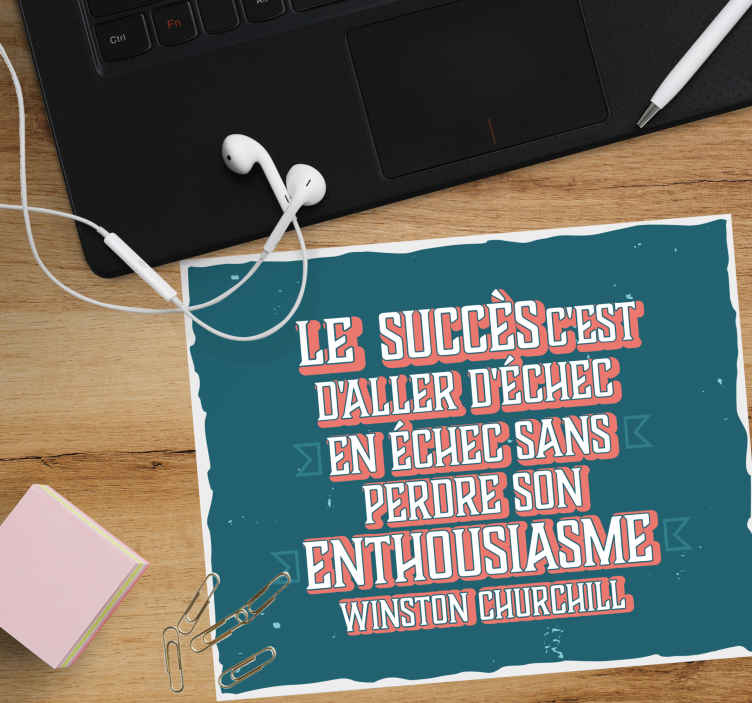 Tapis De Souris Citation Citation De Reussite Churchill Tenstickers