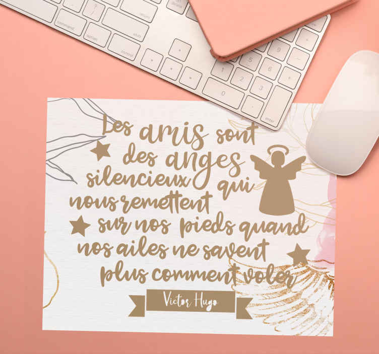 Tapis De Souris Citation Citation D Amitie Forte Victor Hugo Tenstickers