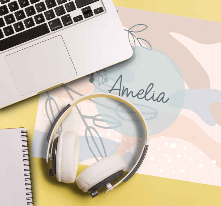 Mouse pad originale Illustrazione floreale boho.