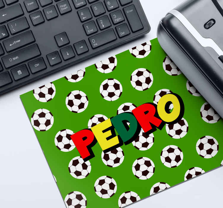 Mouse pad com nome bolas de futebol - TenStickers