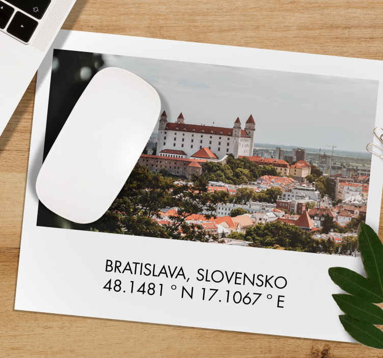 Podložka pod myš Bratislava a súradnice - Tenstickers
