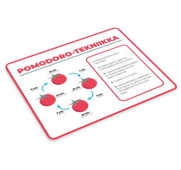 Pomodoro opiskelutekniikka alkuperäinen hiirimatto - Tenstickers