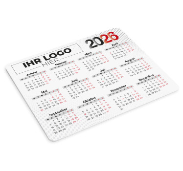 Mauspad mit namen und kalender 2026 mit logo - TenStickers
