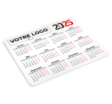 Tapis de souris nom calendrier 2025 avec logo - TenStickers