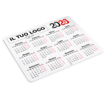 Tappetino mouse personalizzabile calendario 2026 con logo - TenStickers