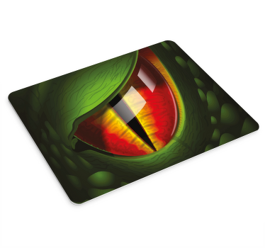 Green close up dragon eye amine mouse pad - TenStickers