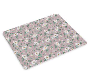 70er Jahre Gänseblümchen Blume rosa Mauspad - TenStickers