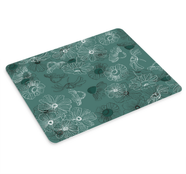 Hand draw flowers floral mouse pad - TenStickers