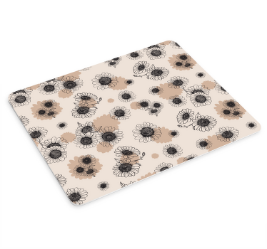 XXL Tapis de souris marguerites couleur beige - TenStickers