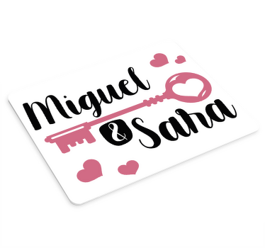 Tapetes de rato com nome Chave romântica - TenStickers