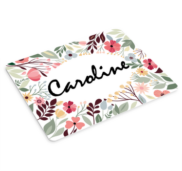 tapis de souris nom Floral personnalisé - TenStickers