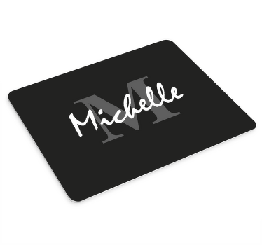 tapis de souris Initiale noire personnalisée - TenStickers