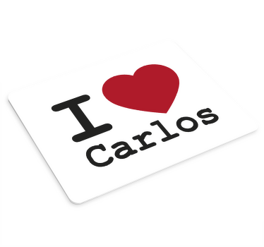 Alfombrilla ratón I love con nombre - TenVinilo