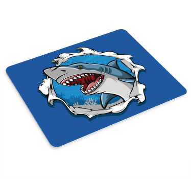 Podkładka pod mysz ryby duży rekin 3d - TenStickers