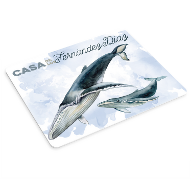 Alfombrilla ratón familia ballenas personalizable - TenVinilo