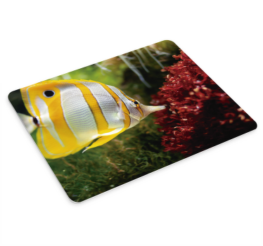 Alfombrilla XXL imagen coral pez amarillo - TenVinilo
