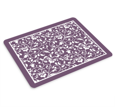 Alfombrilla ratón lila hojas estilo paisley - TenVinilo