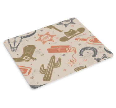 Cowboyelementer mønster musematte - Tenstickers